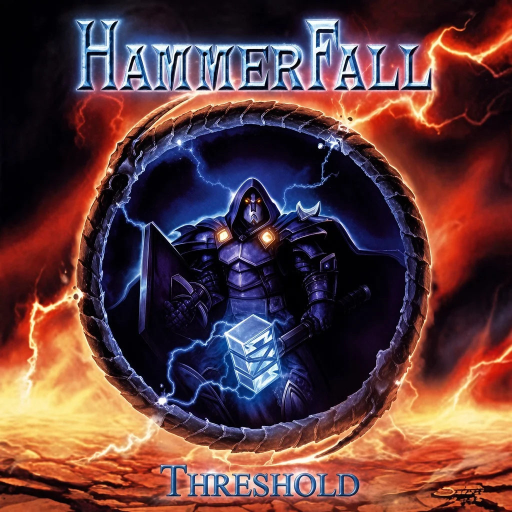 Обложка альбома HammerFall — Threshold, которую нарисовал Дидье