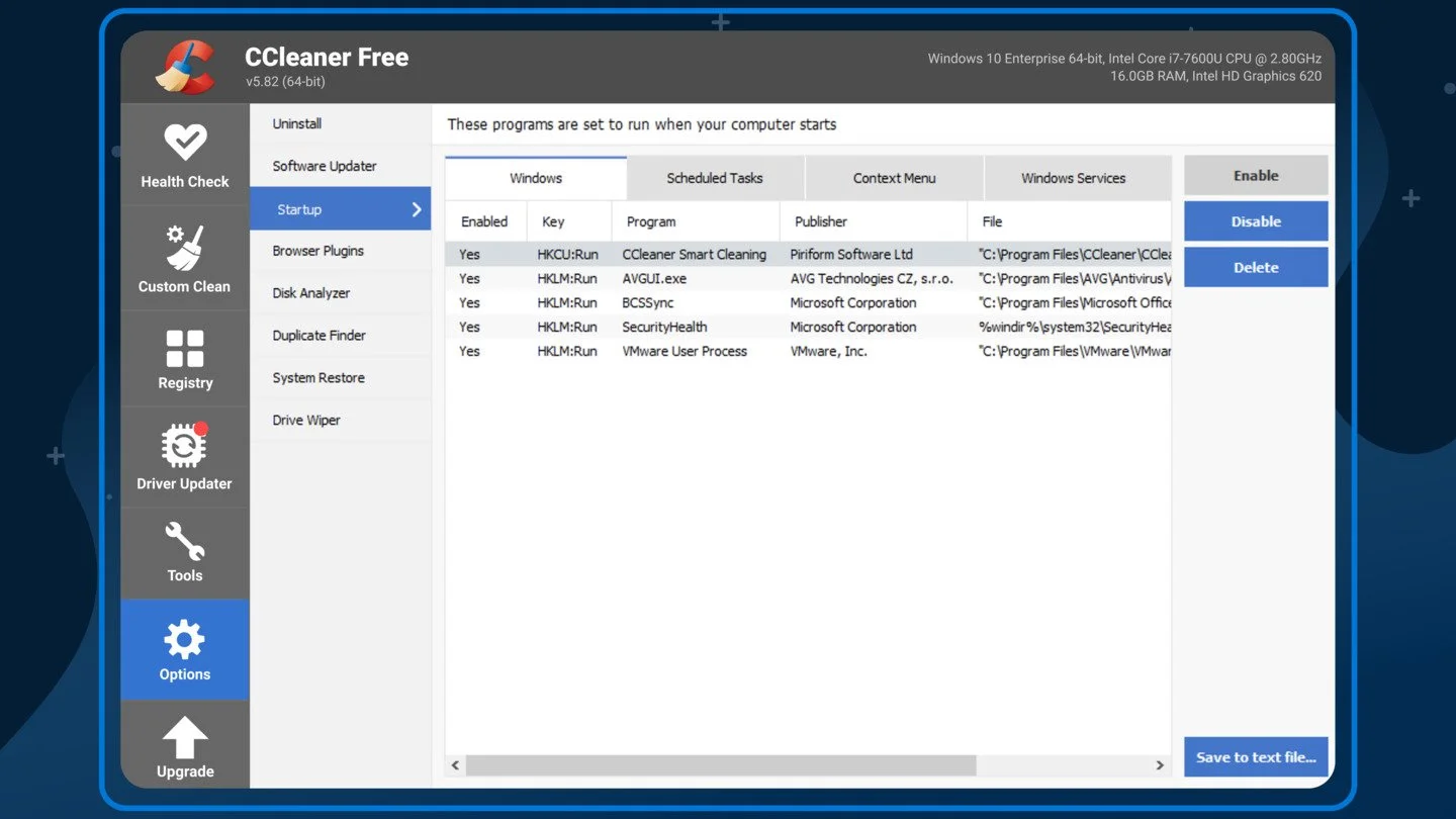 Источник Microsoft Store / Интерфейс CCleaner