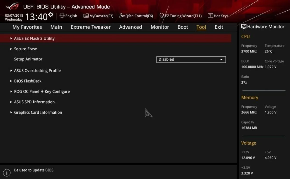 Источник: anandtech / Раздел Tools в BIOS
