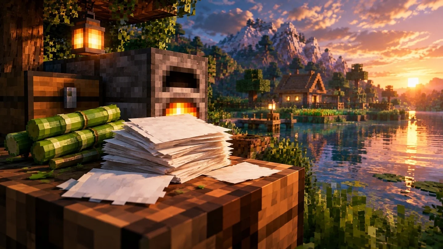 Как сделать бумагу в Minecraft