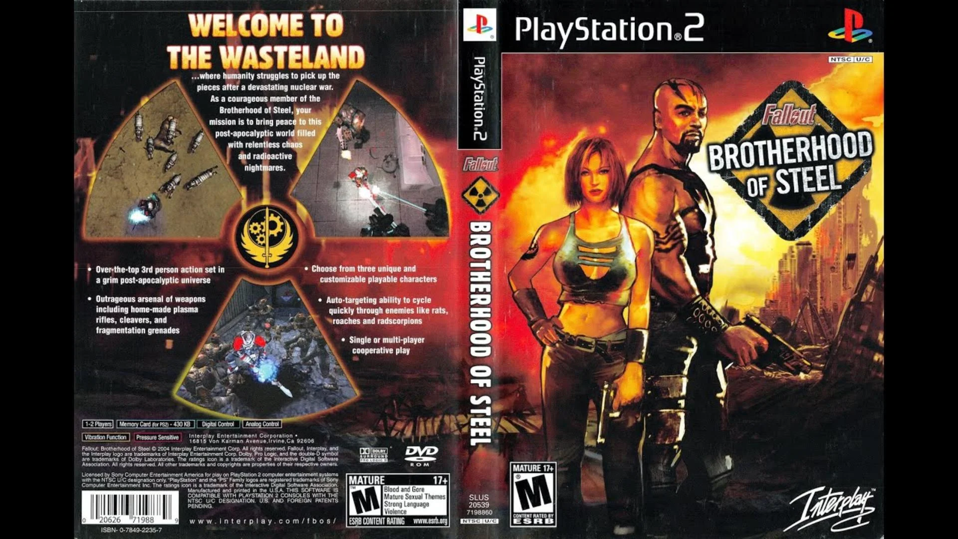Обложка диска для Fallout: Brotherhood of Steel на PS2