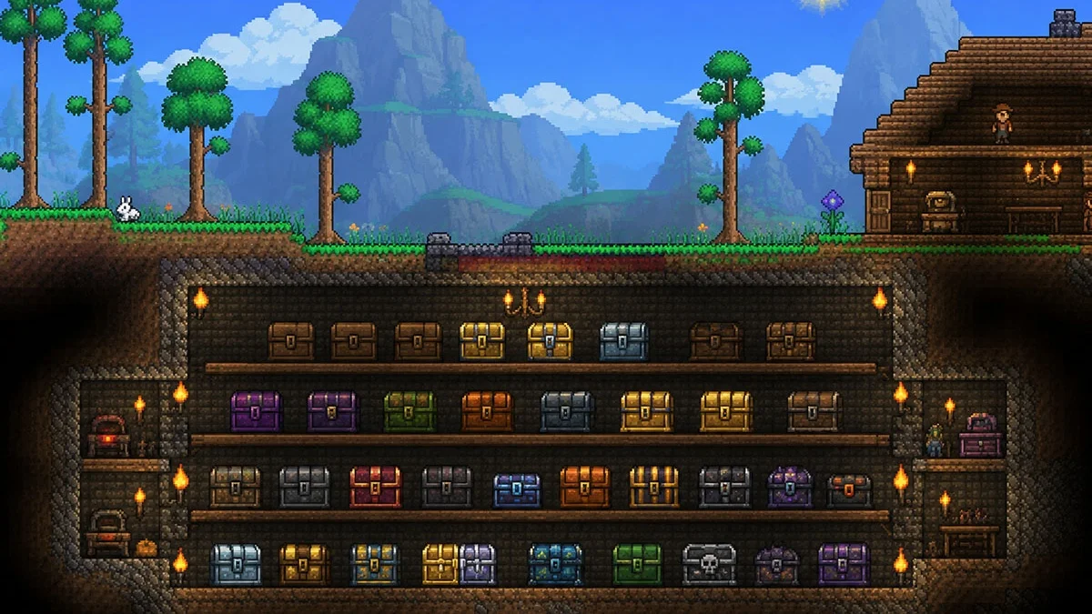 Гайд по сундукам в Terraria: от крафта до идеальной системы хранения
