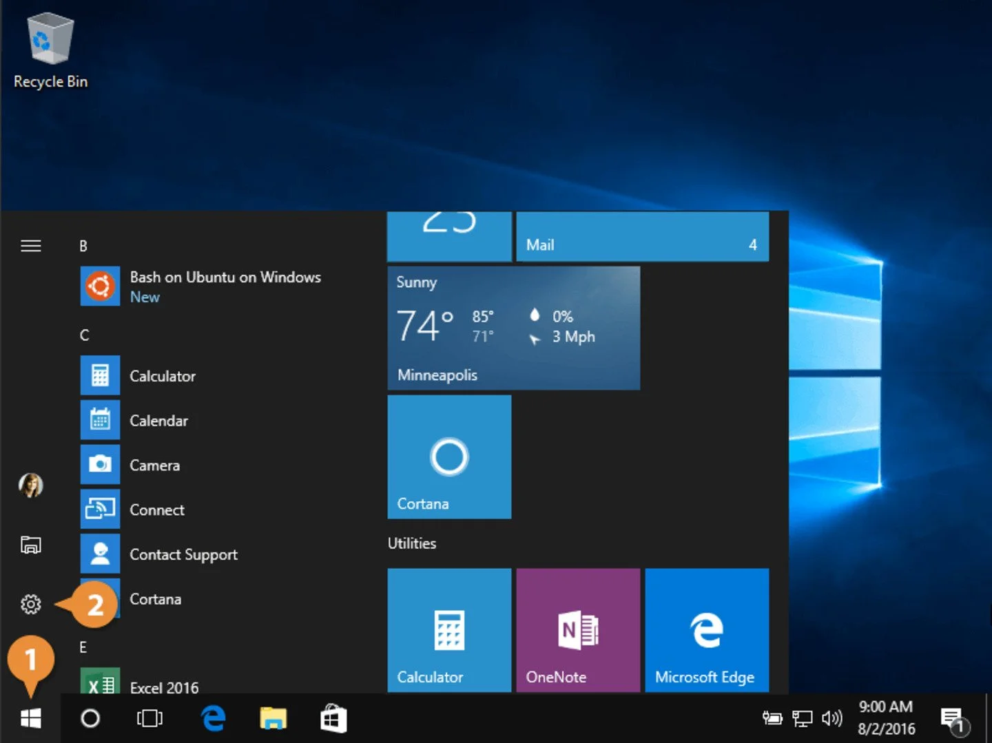 Источник: customguide / Windows 10