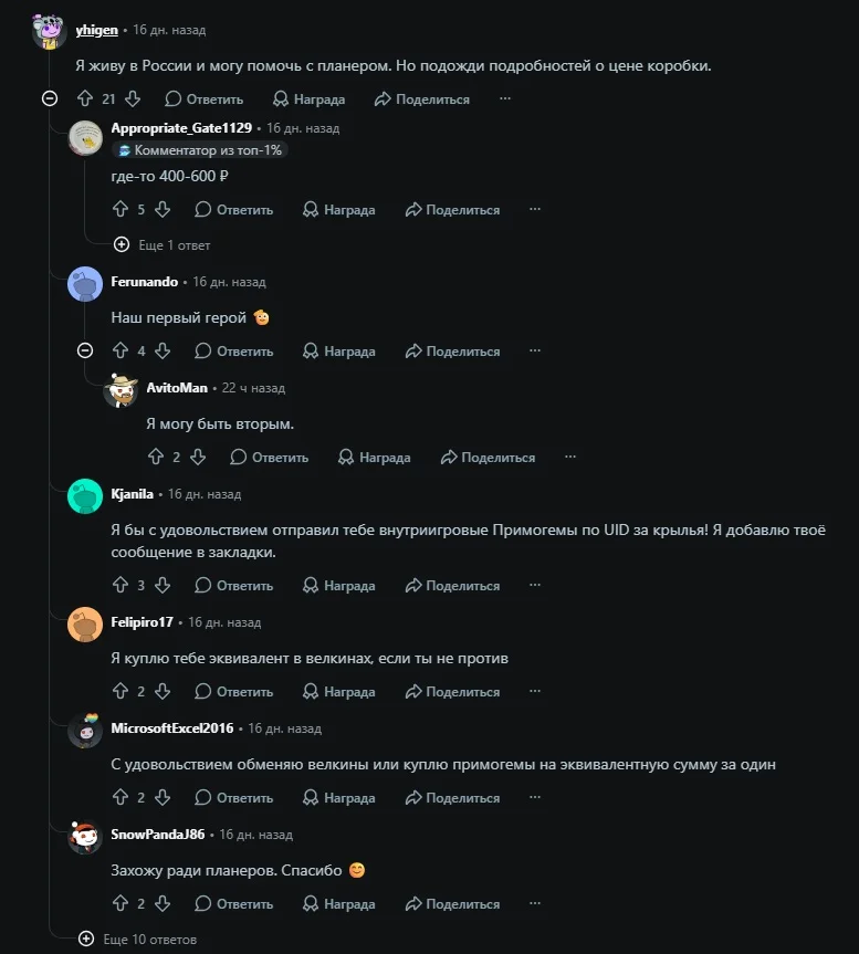Обсуждение на Reddit