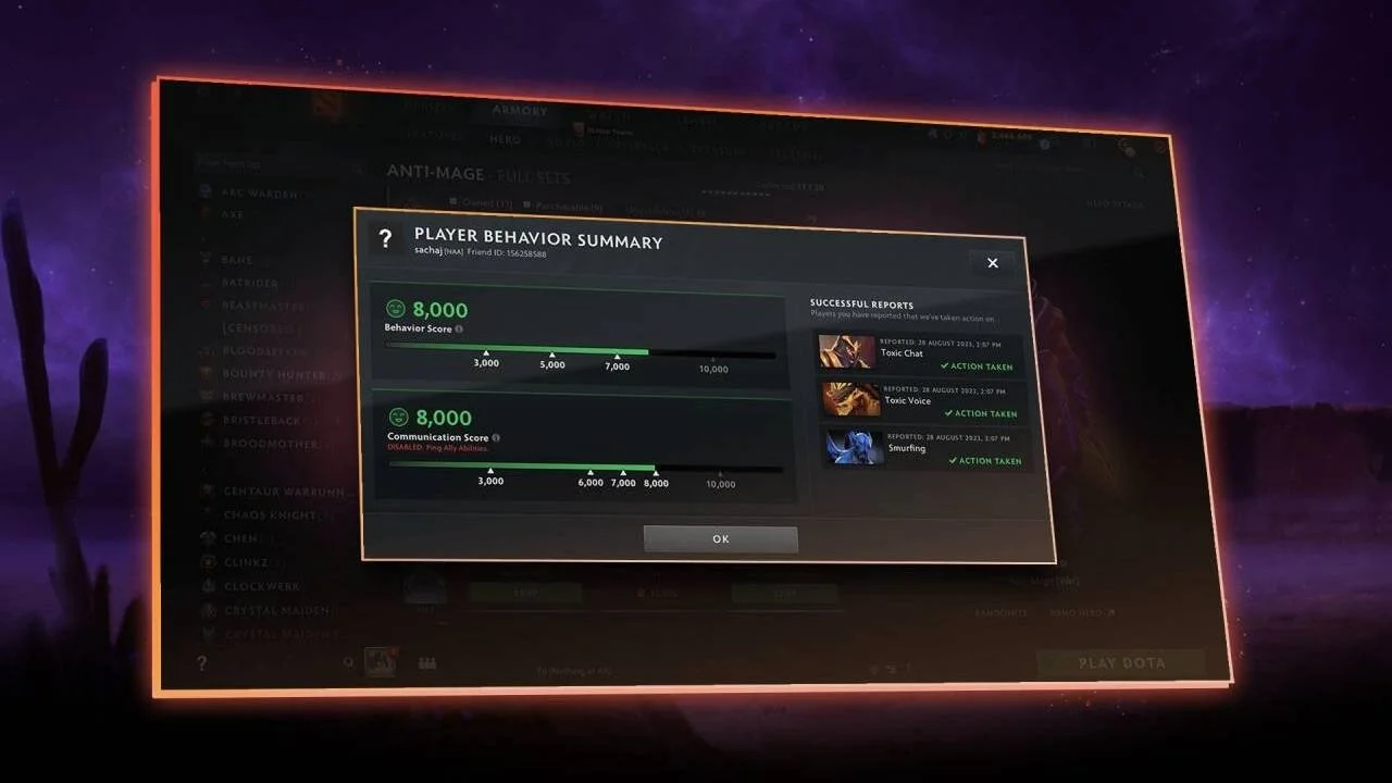 Вежливость в Dota 2: как работает система поведения
