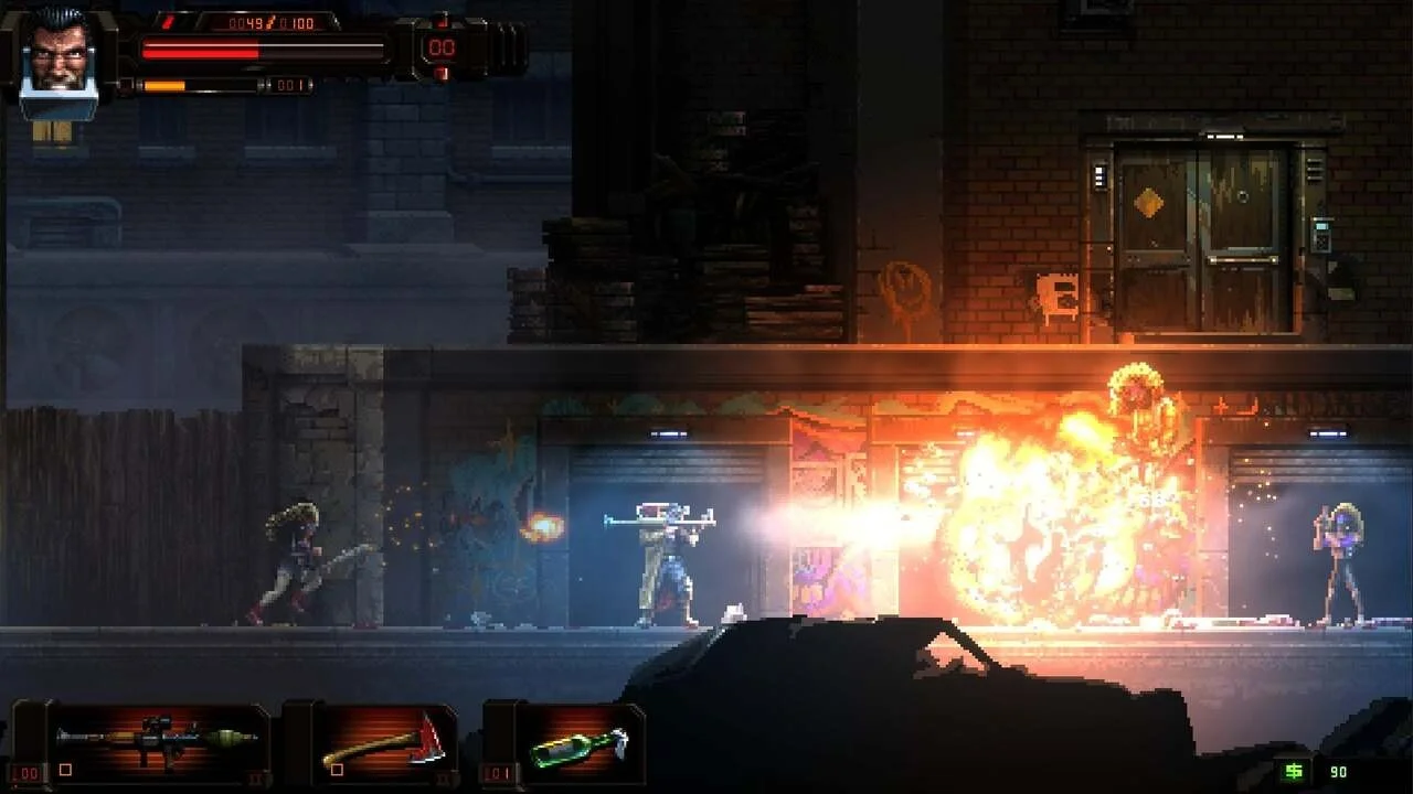 Представлен пиксельный «рогалик» HUNTDOWN: OVERTIME с видом сбоку