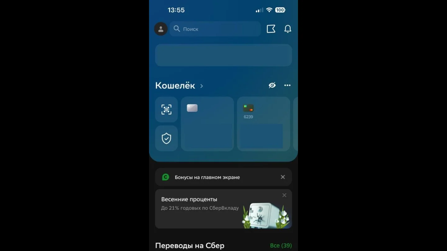 Источник: Respawn / Интерфейс приложения «Сбербанка»