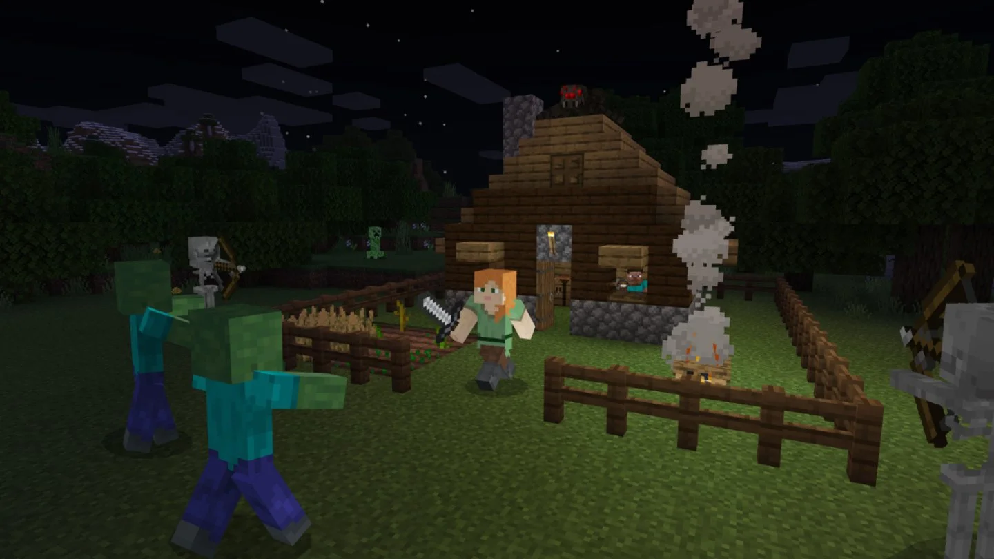 Источник: Nintendo / Minecraft (ночь и зомби)