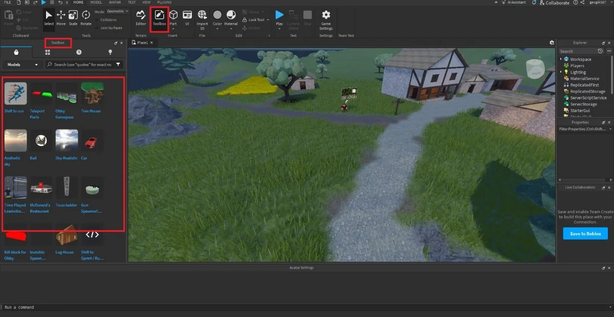Источник: respawn.media / Toolbox в Roblox Studio