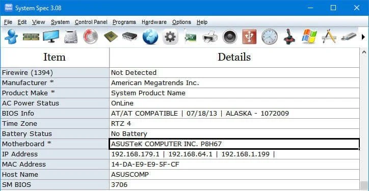 System Spec