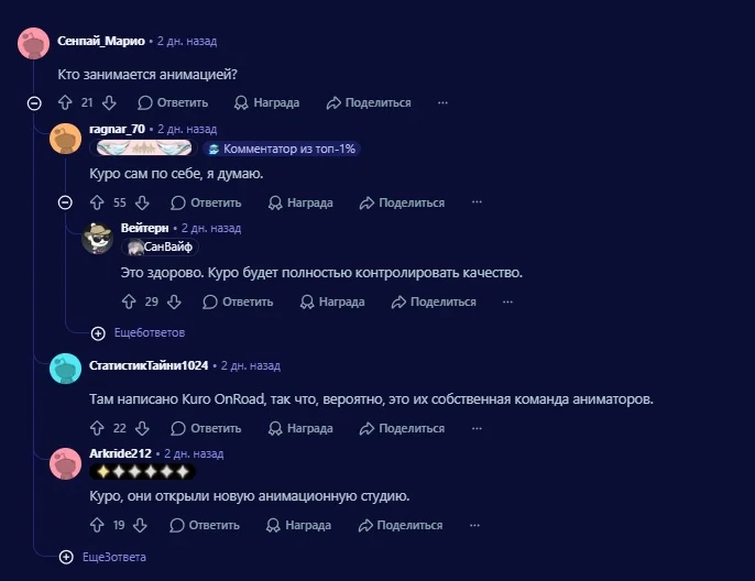 Реакция сообщества на Reddit