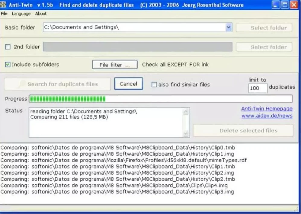 Источник: AntiTwin / Интерфейс программы
