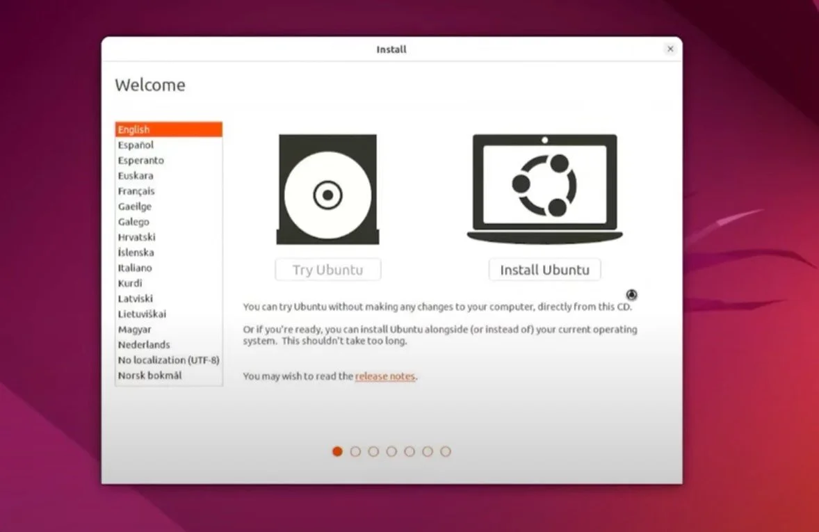 Источник: скриншот respawn.media / Начальный экран установщика Ubuntu