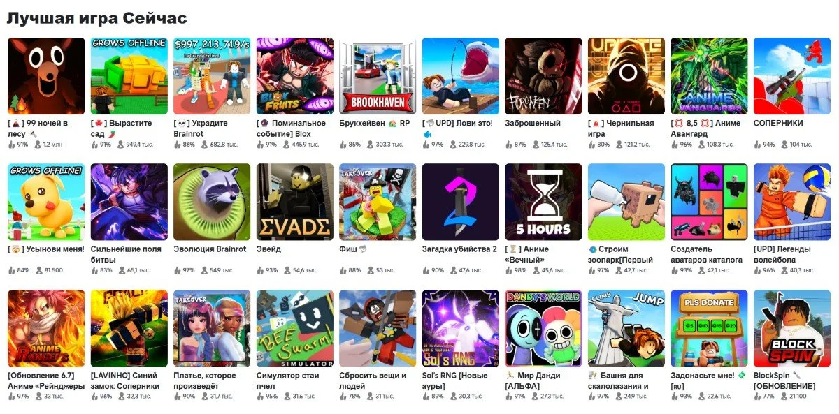 Источник: respawn.media / Пример популярных игр на платформе Роблокс