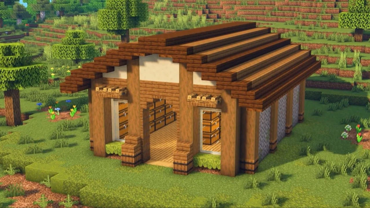 Как построить большой склад в Minecraft на 260 сундуков
