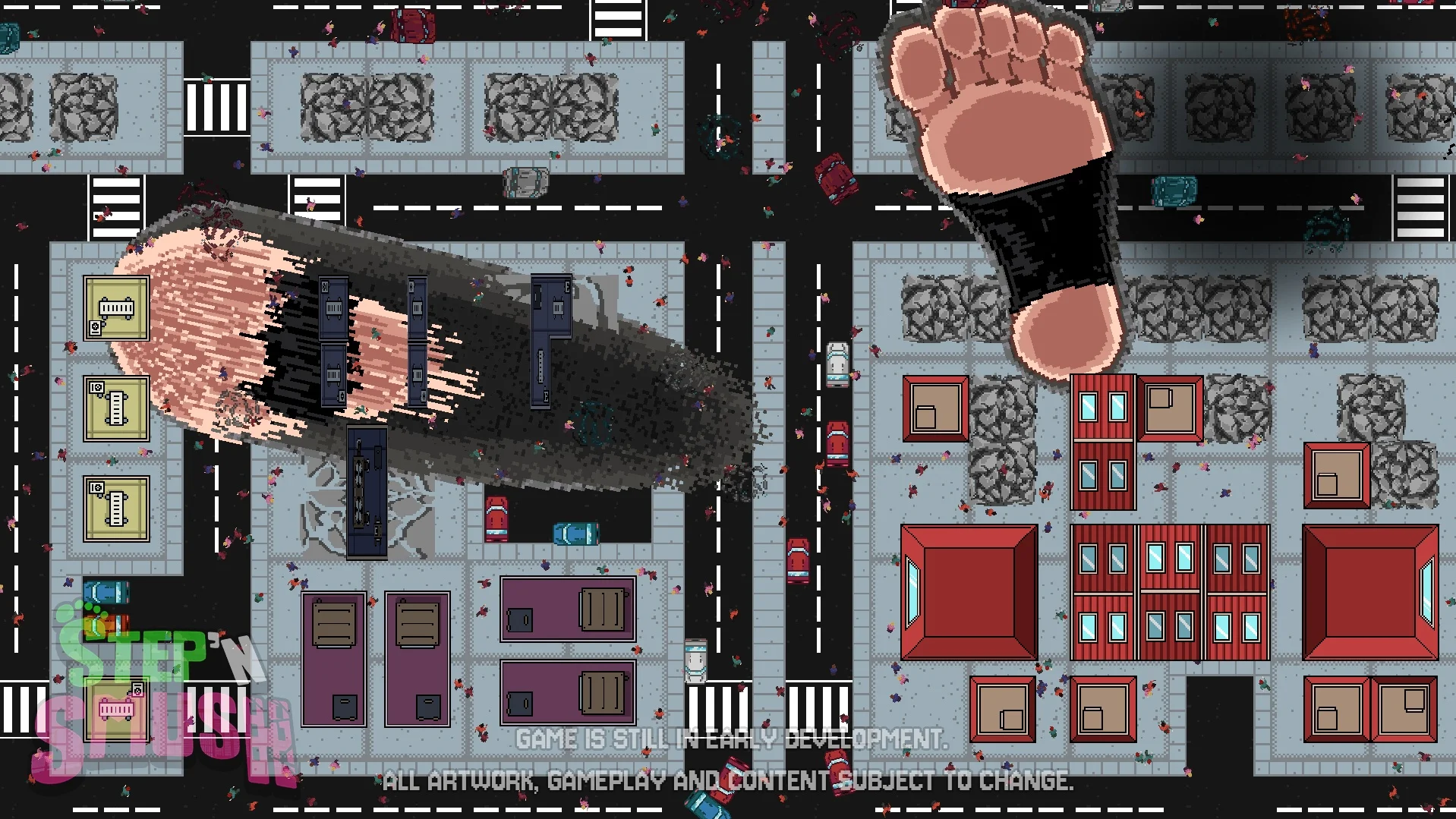 Великанши против мегаполиса в Step 'n Smush или просто лучший подражатель GTA II