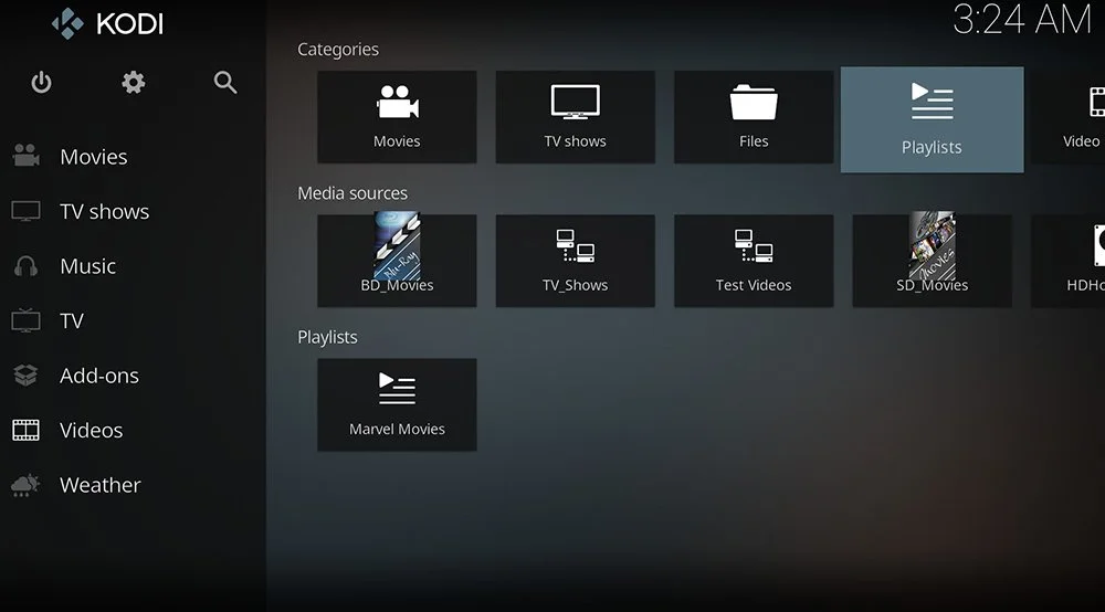 Источник: Alphr / Интерфейс приложения Kodi