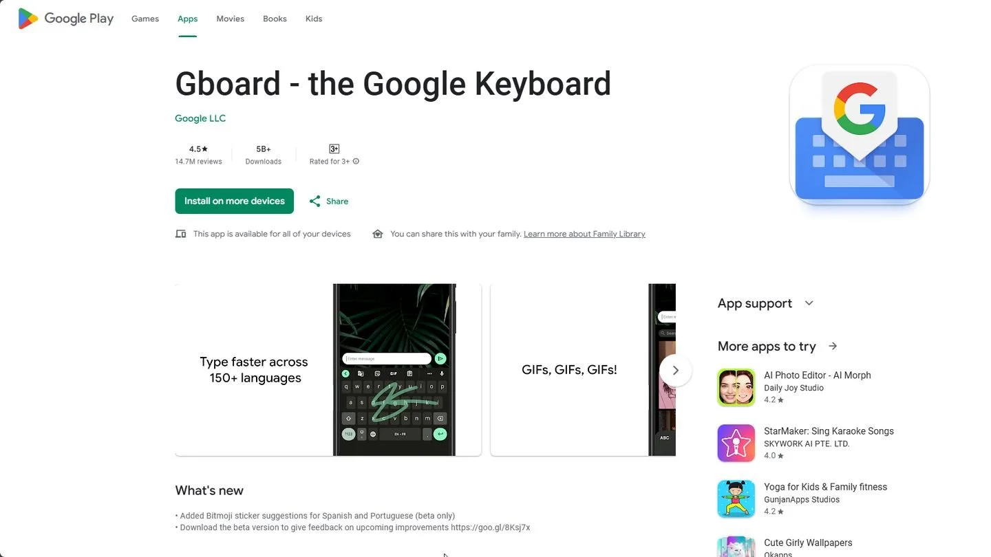 Источник: Respawn / Gboard в магазине Google Play