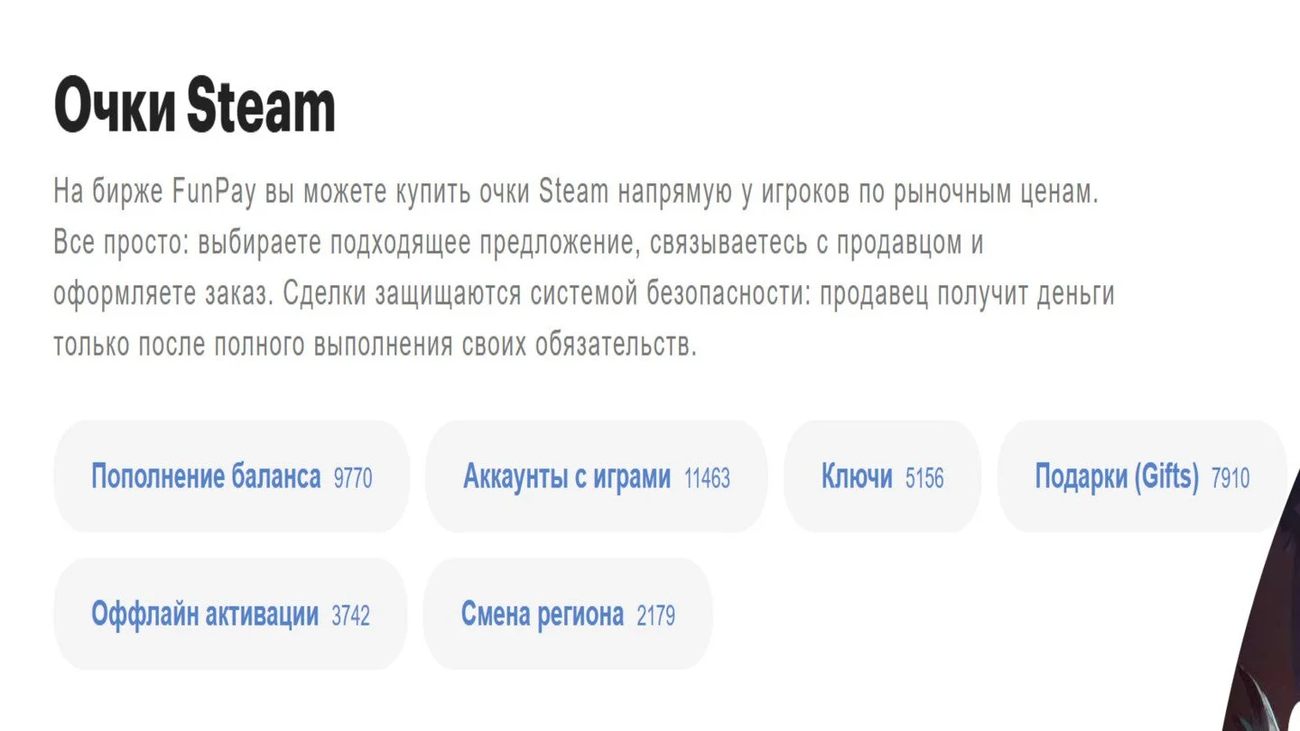 Источник: FunPay / Очки в Steam