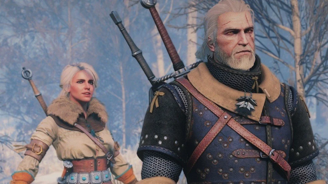 Художница изобразила Геральта и Цири из The Witcher в стиле 90-х