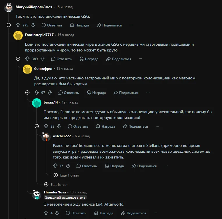 Обсуждение на Reddit