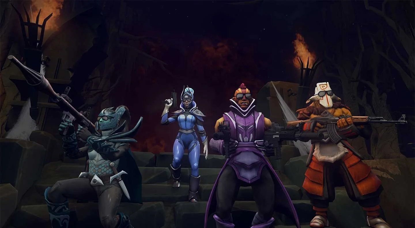 Источник: wallhere / Phantom Assassin, Luna, Anti-Mage, Juggernaut