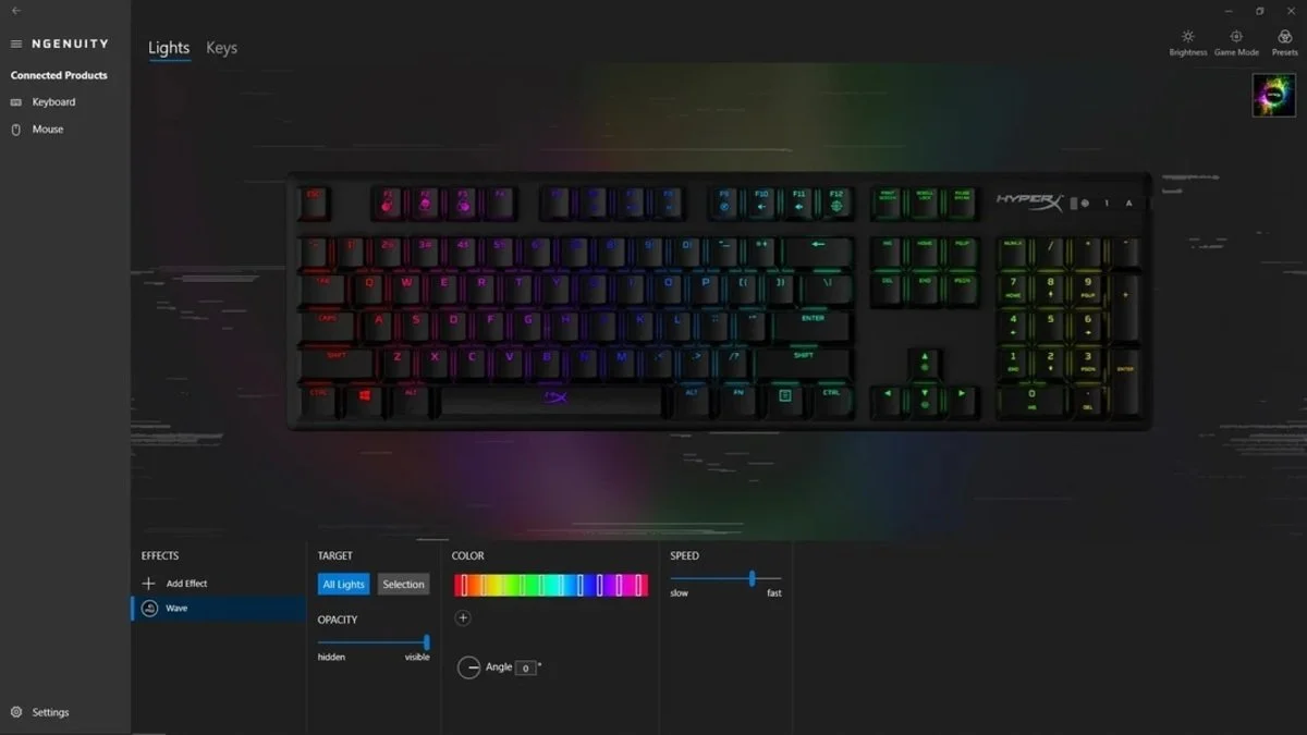 Источник: HyperX NGENUITY / Приложение HyperX NGENUITY
