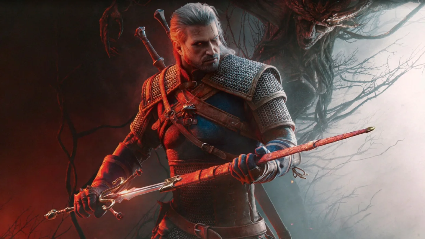 Источник: CDPR / В руках Геральта загадочный меч, а на фоне неизвестная нечисть