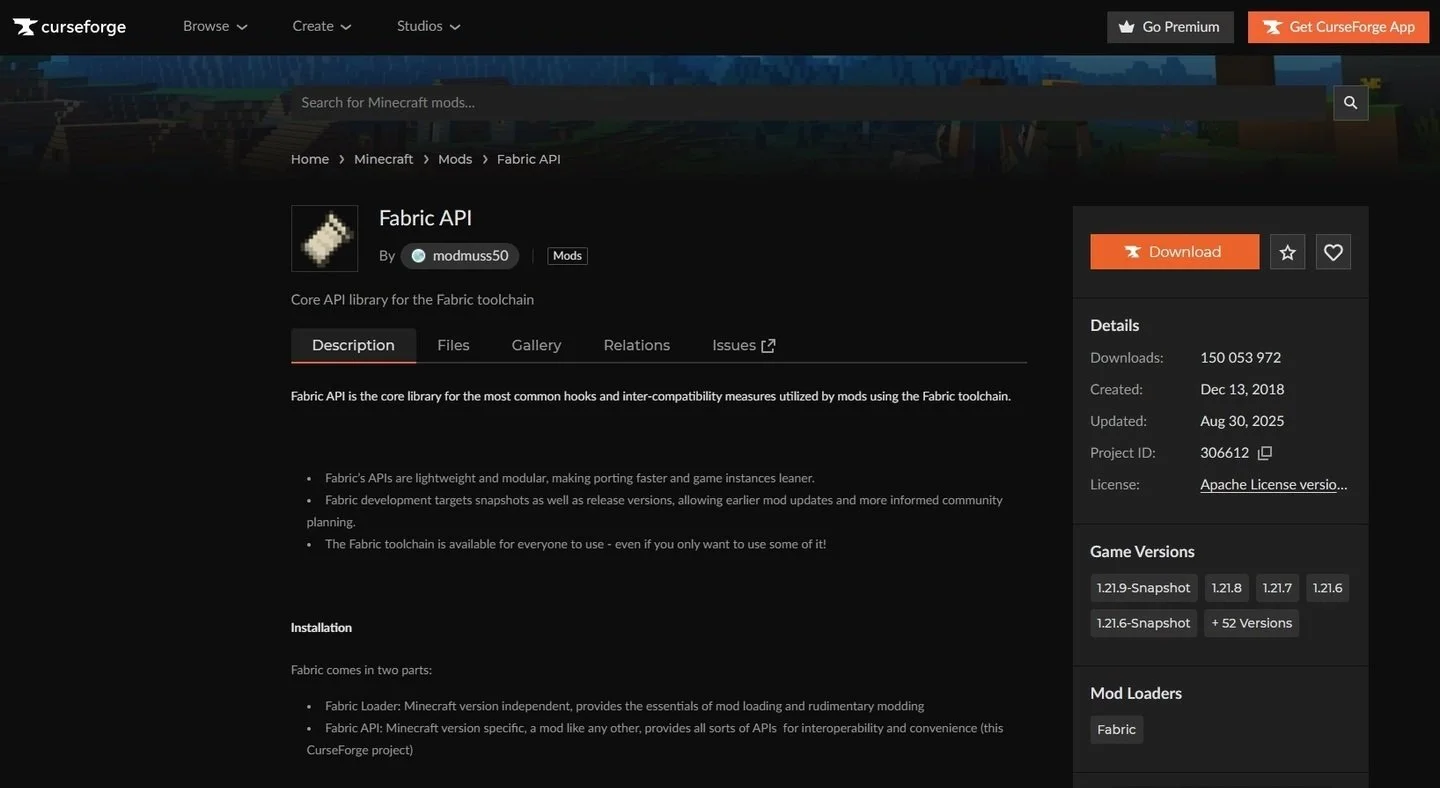 Источник: respawn.media / Установка Fabric api