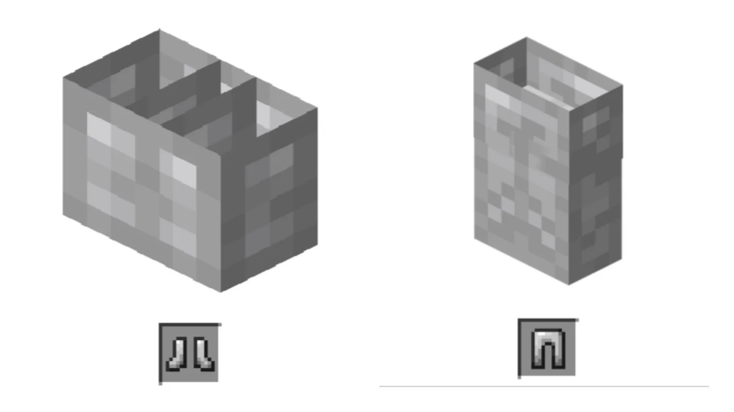 Источник: Minecraft Wiki / Железные ботинки и железные поножи