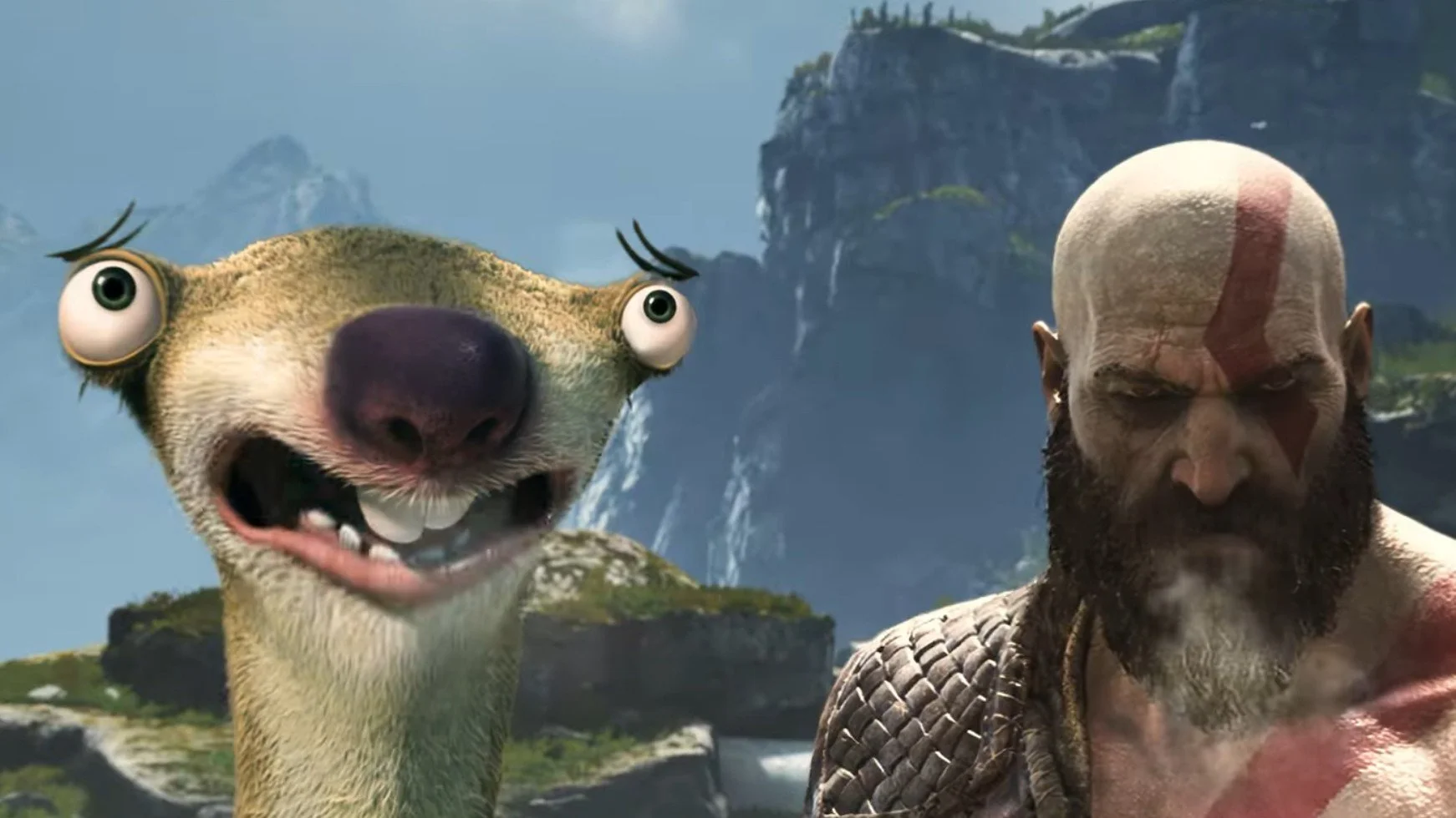 Сид из «Ледникового периода» совершил забавное путешествие по миру God of War