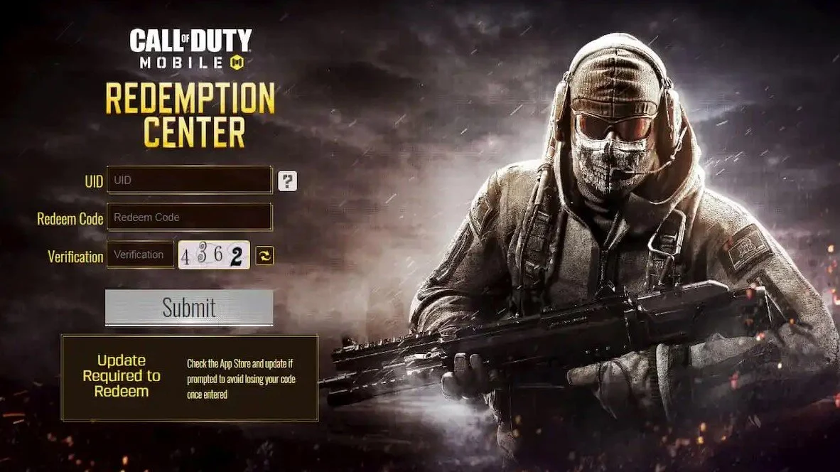 Ввод промокода в Call of Duty: Mobile