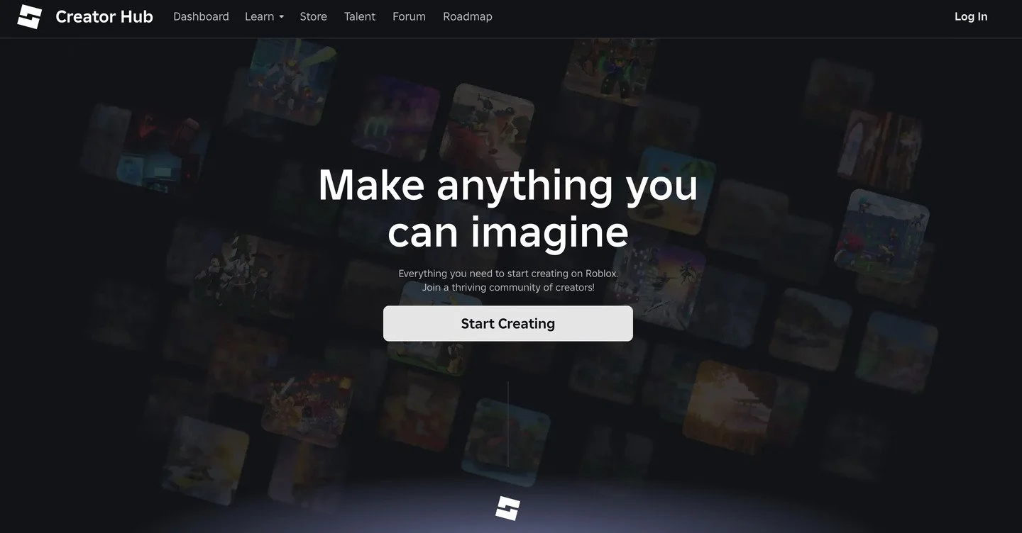 Источник: create.roblox.com / Заглавная страница Developer Hub