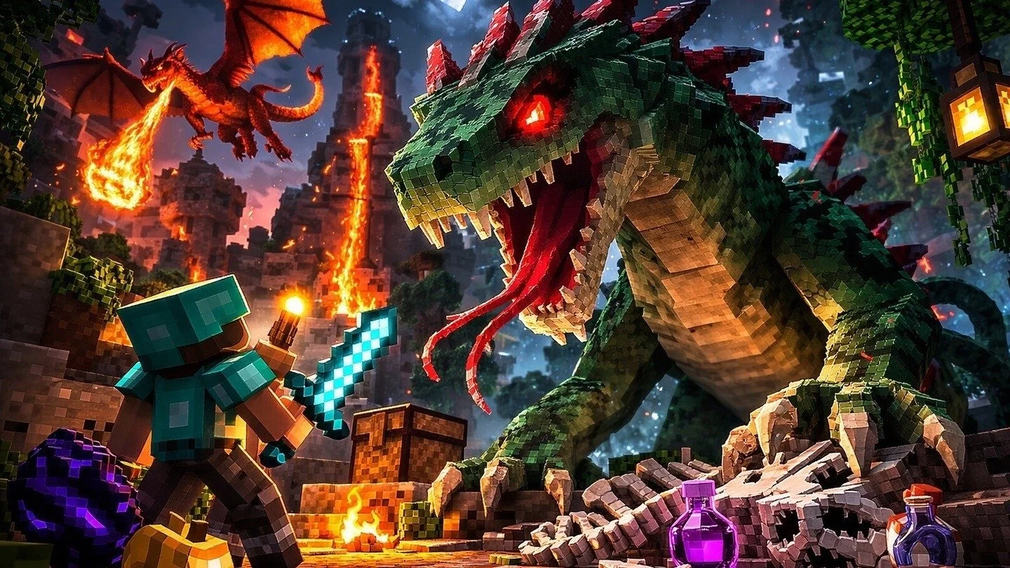 Все о василиске в Minecraft: где найти, как приручить и победить