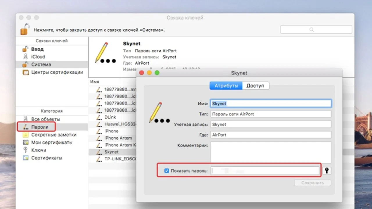Источник: wifigid.ru / Связка ключей iCloud<br>
