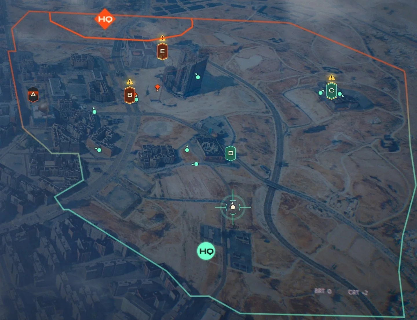 Это не скриншот из Battlefield. Базы — это отмеченные точки буквами A, B, C, D, E на карте. Синим цветом указаны точки, принадлежащие вашей команде, красные — команде противника. Источник: vk.com/project_coldwar