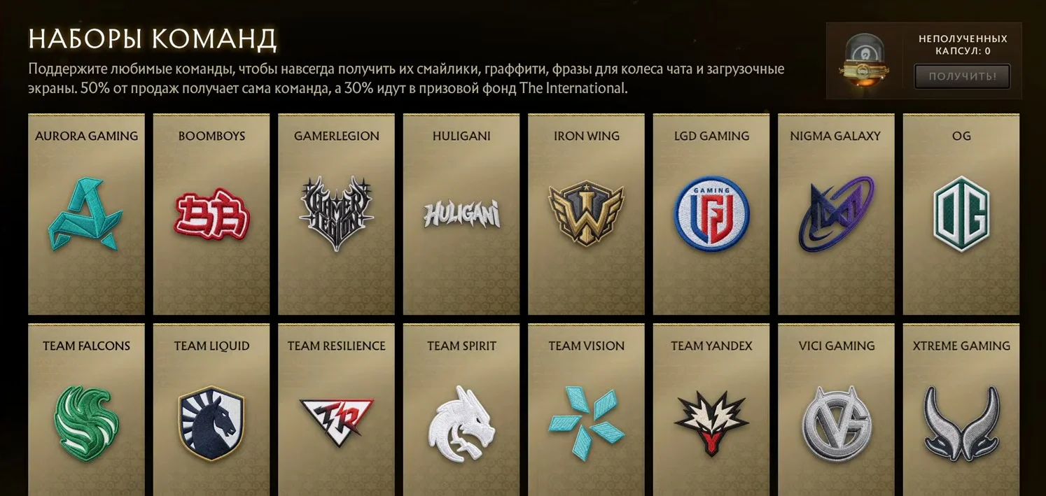 Наборы команд
