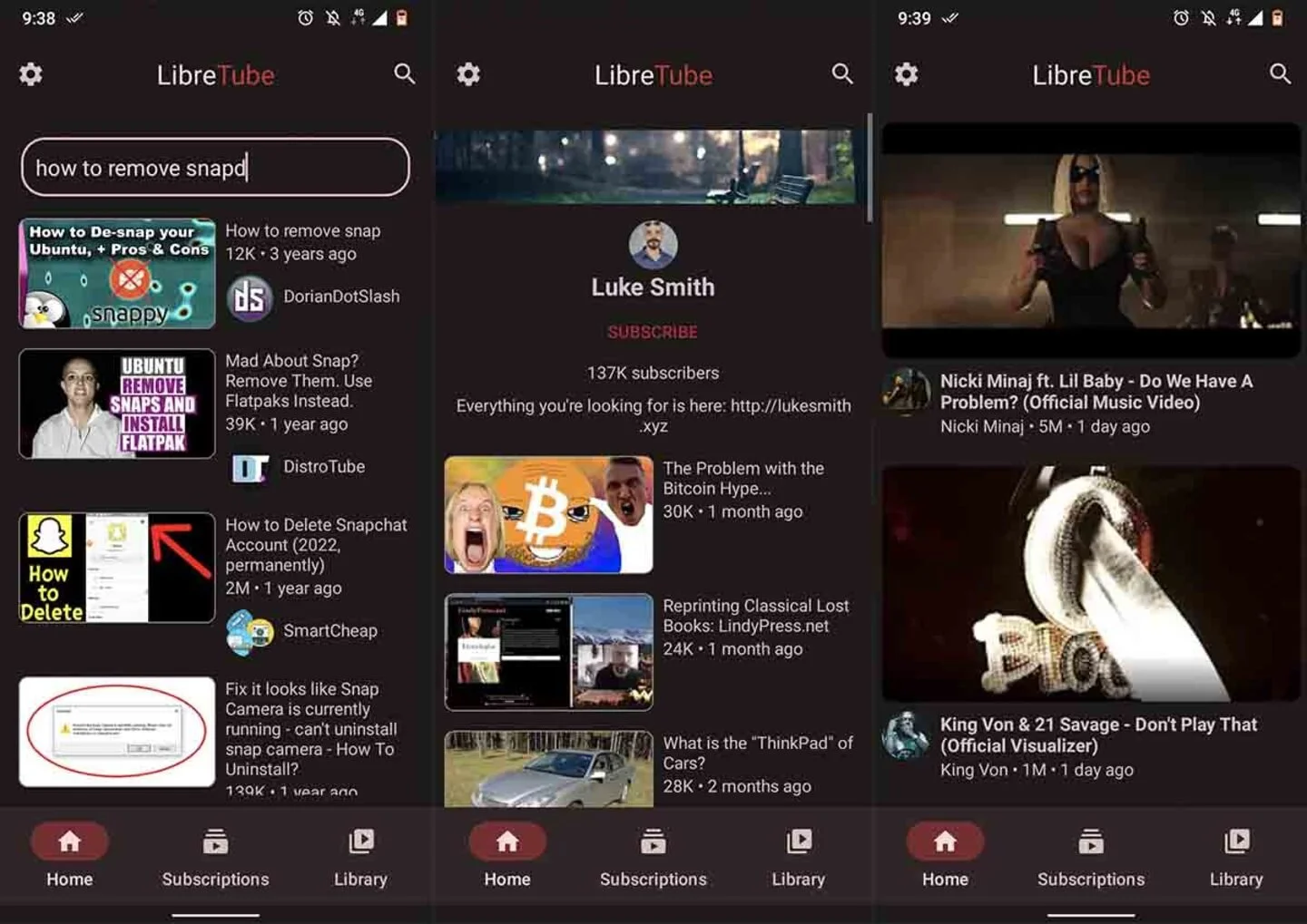 Источник: Libretube / интерфейс Libretube