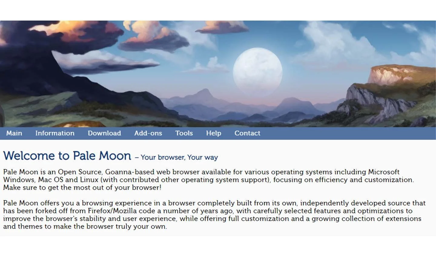 Источник фото: Pale Moon / Pale Moon
