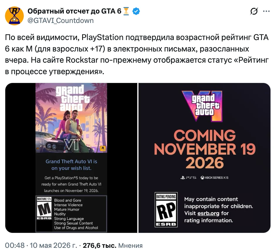 Ещё один пост в X