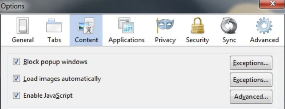 Источник: app.visionprosoftware.com / Активация JavaScript в Firefox