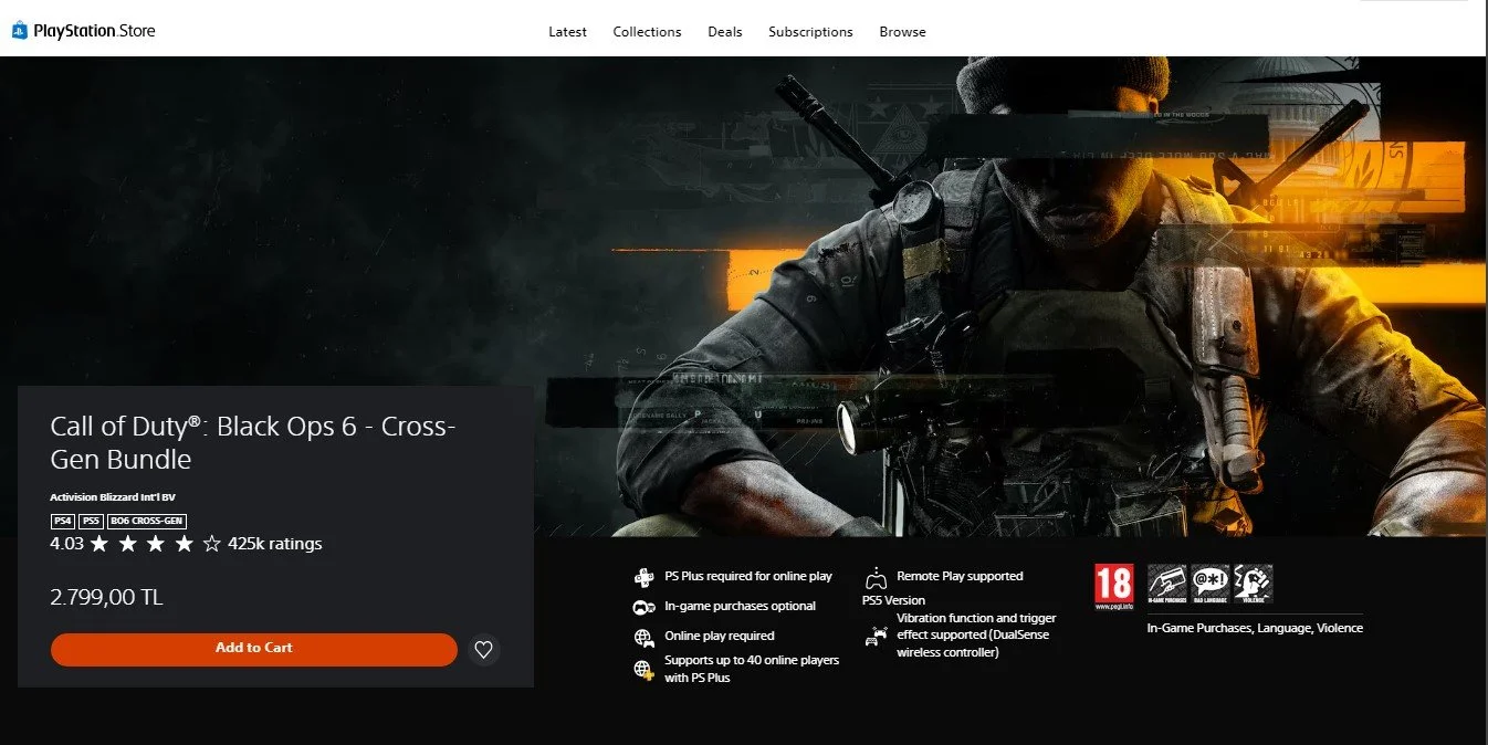 Источник: respawn.media / Страница Black Ops 6 в турецком PS Store