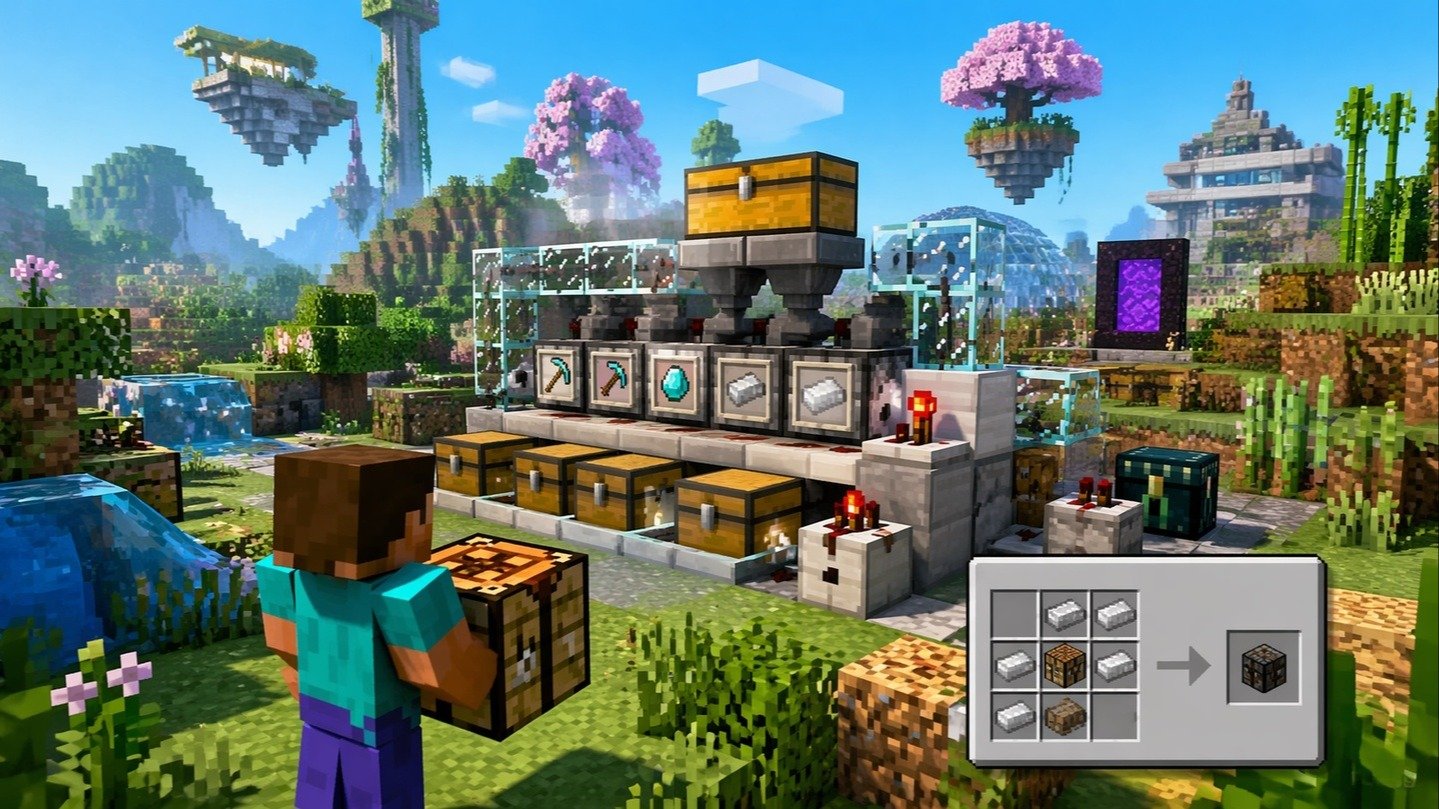 Как сделать и настроить сборщик в Minecraft: автоматический крафт без лишних усилий