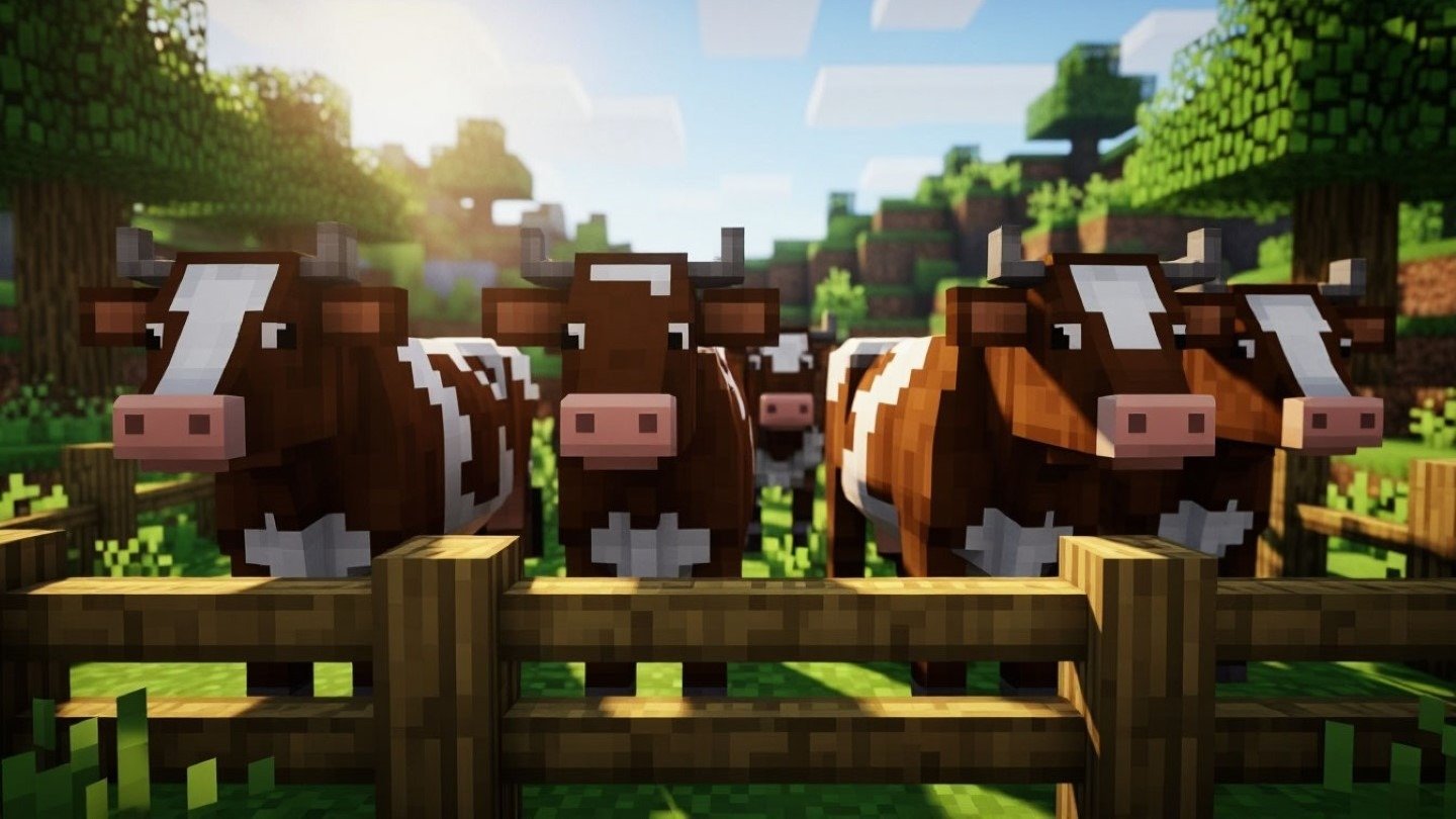 Коровы в Minecraft 2026: как разводить, кормить и строить ферму