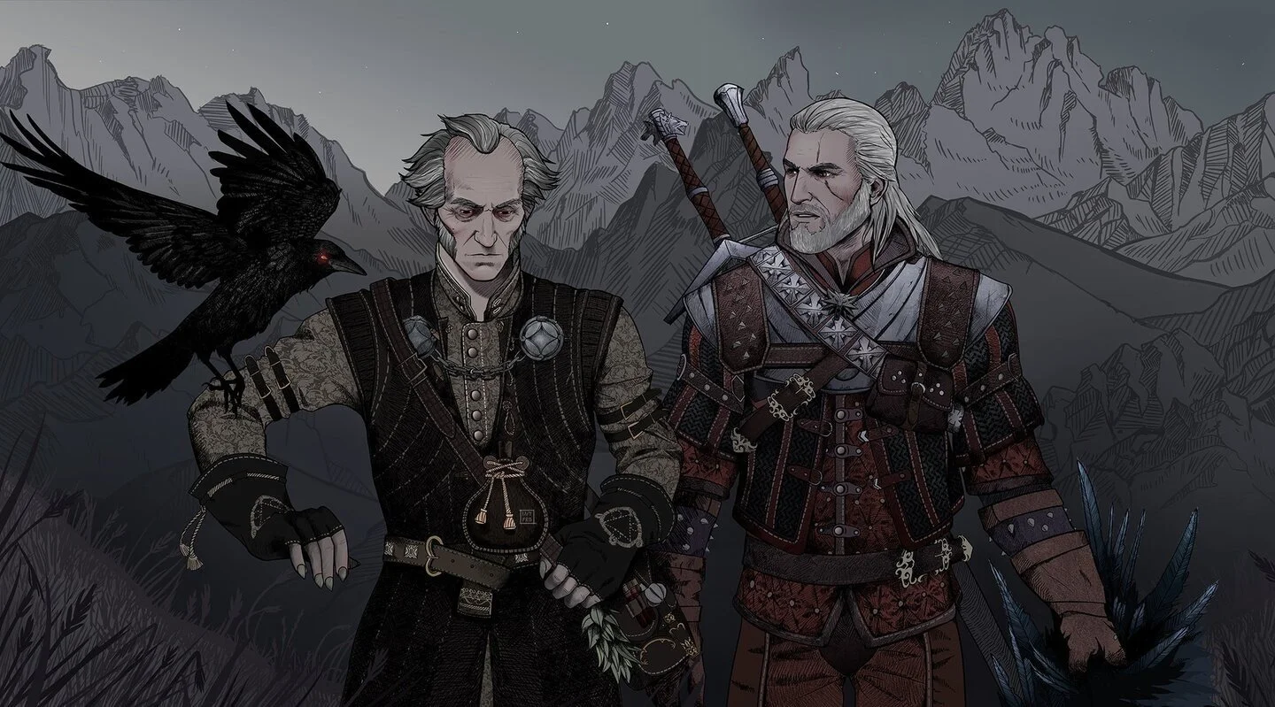Регис и Геральт из The Witcher 3