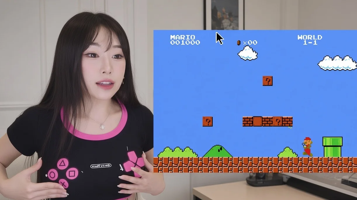 «Вместо геймпада грудь»: стримерша нашла эффектный способ пройти Super Mario