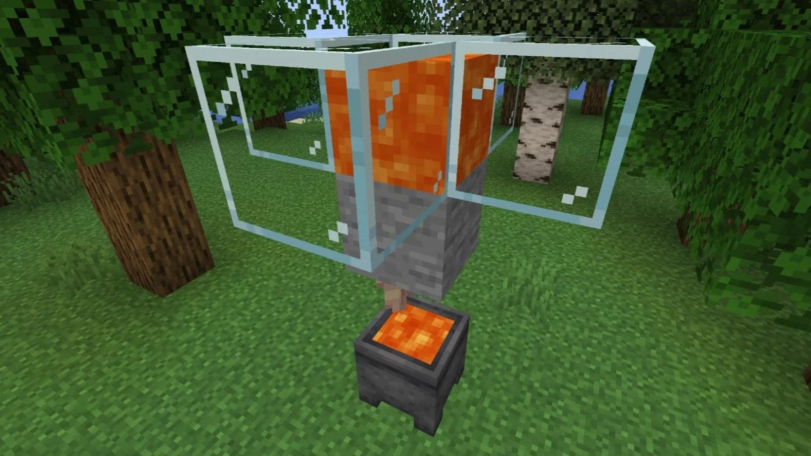 Бесконечный источник лавы в Minecraft
