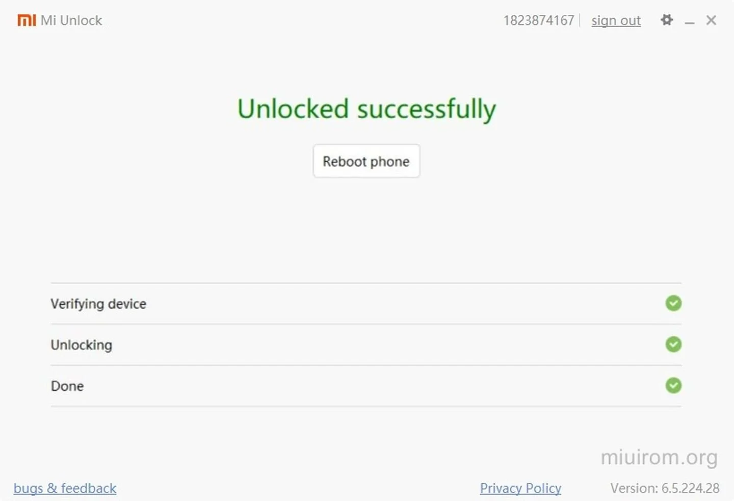 Источник: MIUI ROM / Скриншот Mi Flash Tool