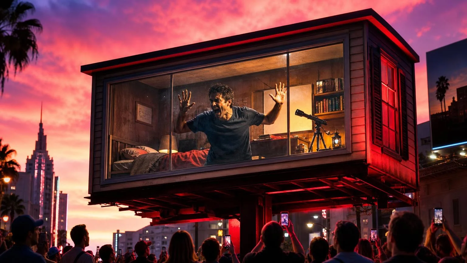 Netflix заставил живого человека жить в билборде Лос-Анджелеса