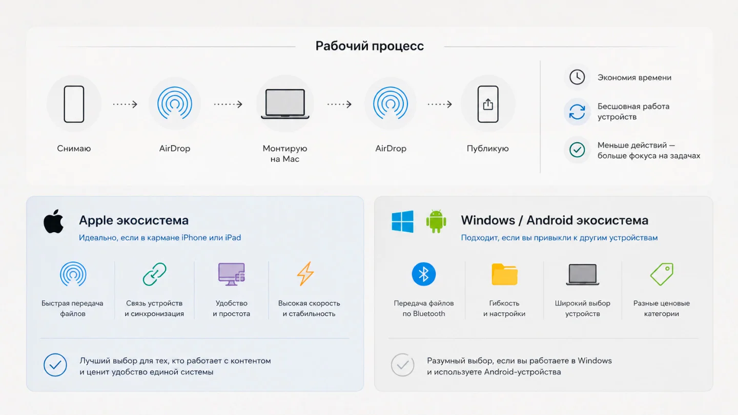 Инфографика с бесшовной работой на устройствах